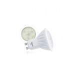 Kit spot led GU10 6 watt (eq. 60 watt) céramique - Support blanc - Couleur eclairage - Blanc neutre, Type Support - Rond orientable 92mm