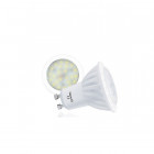 Kit spot led gu10 6 watt (eq. 60 watt) céramique - support blanc - couleur - blanc chaud 3000°k, support - carré orientable 84mm