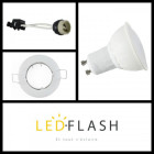 Kit spot led GU10 6 watt (eq. 50 watt) Dimmable - Finition - Blanc, Type Support - Rond orientable 86mm