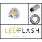 Kit spot led GU5.3 COB 5 watt Dimmable - Couleur eclairage - Blanc chaud 3000°K, Finition - Grise, Type Support - Rond orientable 86mm