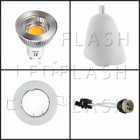 Kit spot led RT2012/BBC GU10 5 watt (eq. 50 watt) - Support 88mm - Couleur eclairage - Blanc chaud 3000°K, Finition - Blanc