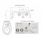 Kit wc japonais lavant toptoilet baïa led avec éclairage nocturne