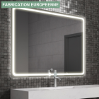 Miroir éclairage led de salle de bain veldi avec interrupteur tactile - 120x80cm