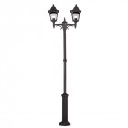 Lampadaire chapel, aluminium noir et verre, 227 cm