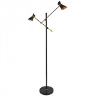 Lampadaire diablo, noir et or, 2 ampoules