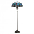 Lampadaire dragonfly blue, verre et résine