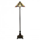 Lampadaire inglenook, bronze et verre tiffany
