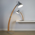 Lampadaire nanna, bois clair, avec abat-jour