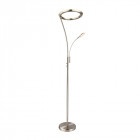 Lampadaire seville avec liseuse, nickel satiné