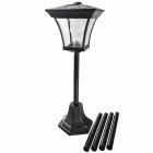 Lampadaire solaire noir sur pied 4 leds