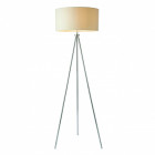 Lampadaire tri, chrome, avec abat-jour