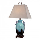 Lampe amphora en céramique avec abat-jour sable