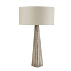 Lampe bark, bois gris lavé, avec abat-jour