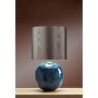 Lampe blue globe, porcelaine, sans abat-jour