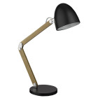 Lampe, chrome, bois, noir
