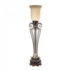 Lampe corinthia, bronze et verre ambre