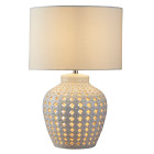 Lampe crochet, céramique, avec abat-jour