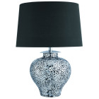 Lampe de table cosmopolitan, en chrome et verre miroir avec abat-jour noir