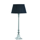 Lampe de table mantel, en chrome, abat-jour noir