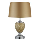 Lampe de table mosaic, chrome, champagne, avec abat-jour