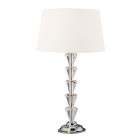 Lampe fiennes, chrome et cristal, avec abat-jour