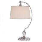 Lampe jenkins, nickel poli,, avec abat-jour crème