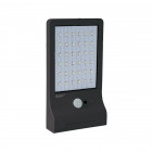 Lampe led solaire exterieure noir avec detecteur de mouvement aslo - 3w - 370 lumens - 6000k