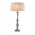Lampe polina, nickel et cristal, abat-jour beige 34 cm