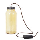 Lampe raw, acier et verre, ambré
