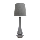 Lampe spin, céramique et nickel brossé, gris, sans abat-jour