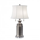 Lampe stateroom, nickel antique, avec abat-jour