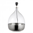 Lampe sultan, nickel brillant et verre, sans abat-jour