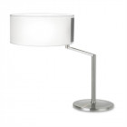 Lampe twist, nickel satiné et abat jour blanc