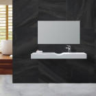 Lavabo suspendu rectangulaire - solid surface blanc mat - 100x48 cm - clas