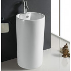 Lavabo totem cylindre - céramique blanc - 46x82 cm - sigma