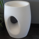 Lavabo totem ovale - solid surface blanc mat - 48x85 cm - wake