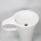 Lavabo totem tasse à café - solid surface blanc mat - 70x85 cm - cup