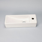 Lave main rectangulaire gain de place droite - céramique blanc - 38x15 cm - minimalist