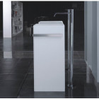 Lave main totem carré avec porte serviette - céramique blanc - 40x85 cm - alto