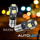 Pack p38 4 ampoules à led - h6w(bax9s) 5 leds canbus+navette c5w 42mm canbus autoled®