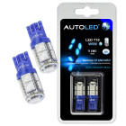 Ampoule led t10 w5w bleu / 9 leds / ampoule led bleu voiture / habitacle autoled®