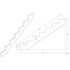 Limon 7 marches escalier pin traité - h 1,19m