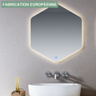 Miroir éclairage led de salle de bain lissos avec interrupteur tactile - 80x70cm