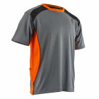 T shirt LMA PISTE gris acier/orange - 9256