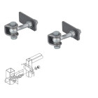 Charnières pour porte industrielle, réglage 3-d, boulon m16 ø 14mm, locinox