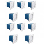 Lot de 10 appliques encastrables carré ip 54 0,6 watt pour extérieur - couleur - blanc neutre 4000°k