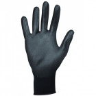 Lot de 10 gants de manutention singer noir polyester enduit polyuréthane poignet élastique jauge14 - Taille au choix