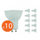 Lot de 10 spots led GU10 5 watt 400 lumen (eq. 50 watt) - 120° - Couleur eclairage - Blanc chaud 3000°K