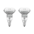 Lot de 2 ampoules led e14 r50 verre clair 1,6 watt (eq. 11 watt) blanc chaud
