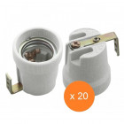 Lot de 20 douilles E27 céramique - Forme - A visser